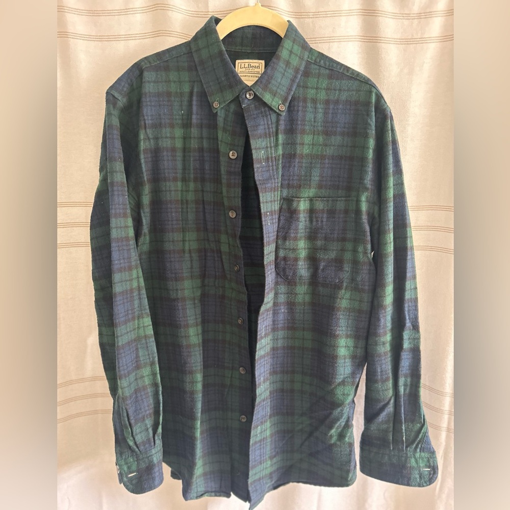 L.L. Bean Men's Scotch Plaid Flannel Shirt, Traditional Fit